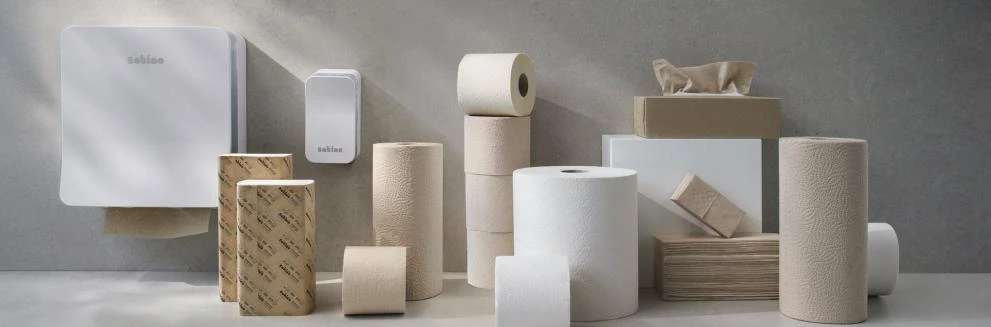 A selection of tissue and paper hygiene products